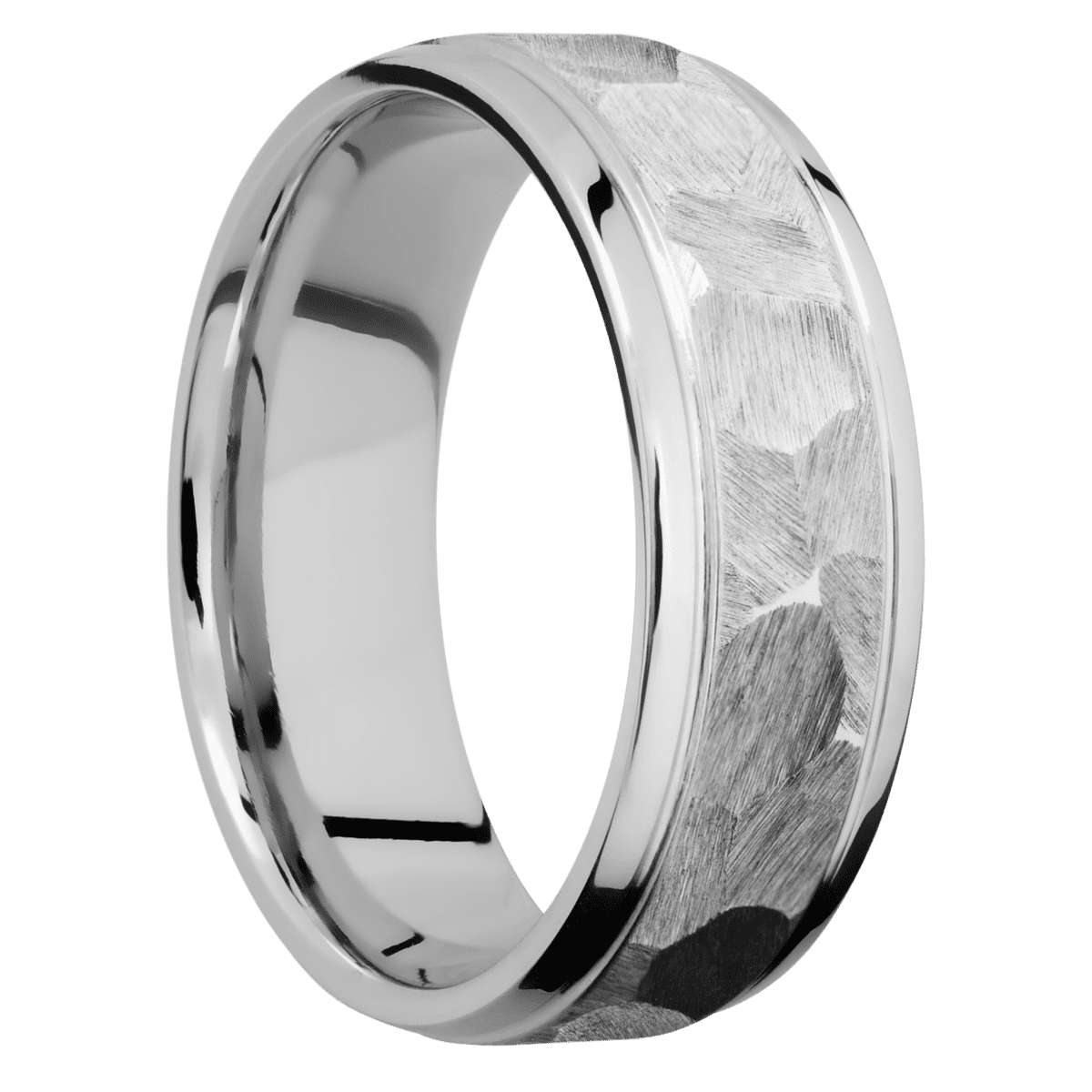 18K White Gold + Rock , Polish Finish