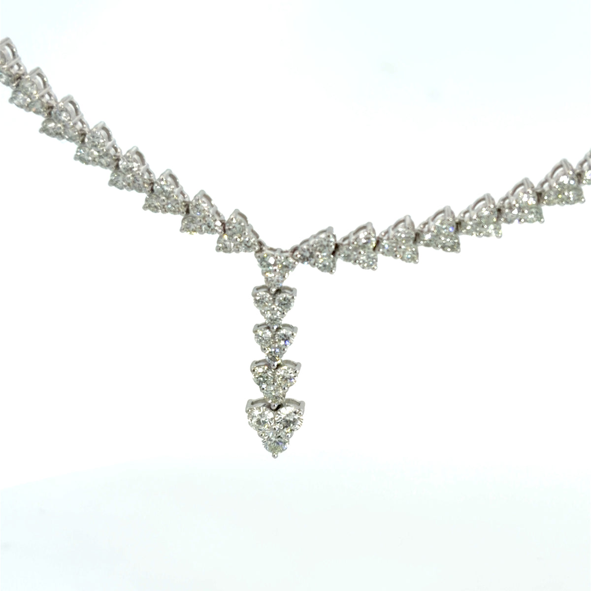 Lady's White 18 Karat Y Necklace Lab Grown Diamond Necklace Length 17.5 With 177 = 6.67Twt Round G/H Si2 Diamonds