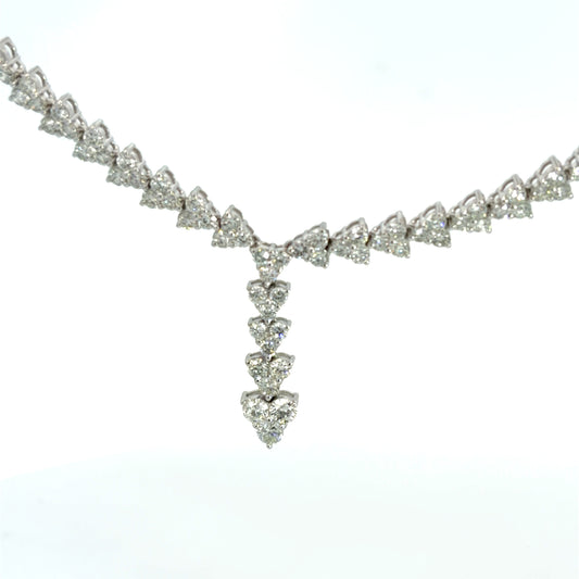 Lady's White 18 Karat Y Necklace Lab Grown Diamond Necklace Length 17.5 With 177 = 6.67Twt Round G/H Si2 Diamonds