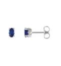 14K White Gold Lab-Grown Blue Sapphire Earrings