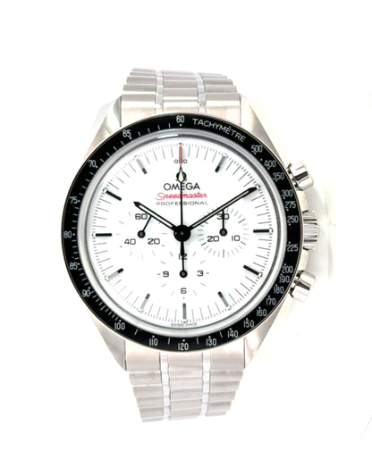 Preown 42Mm Omega Speedmaster Moonwatch, Ss Case, White Dial, Black Bezel, Ss Bracelet. Complete. Ref310.30.42.50.04.001, 83711926, Card 06.07.2026