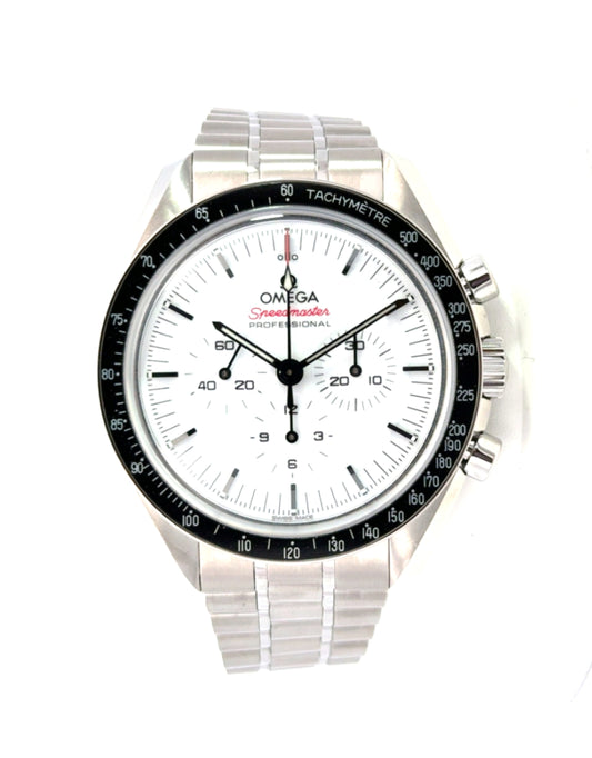 Preown 42Mm Omega Speedmaster Moonwatch, Ss Case, White Dial, Black Bezel, Ss Bracelet. Complete. Ref310.30.42.50.04.001, 83711926, Card 06.07.2026