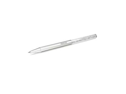 Crystalline ballpoint pen Octagon shape, White, White lacquered