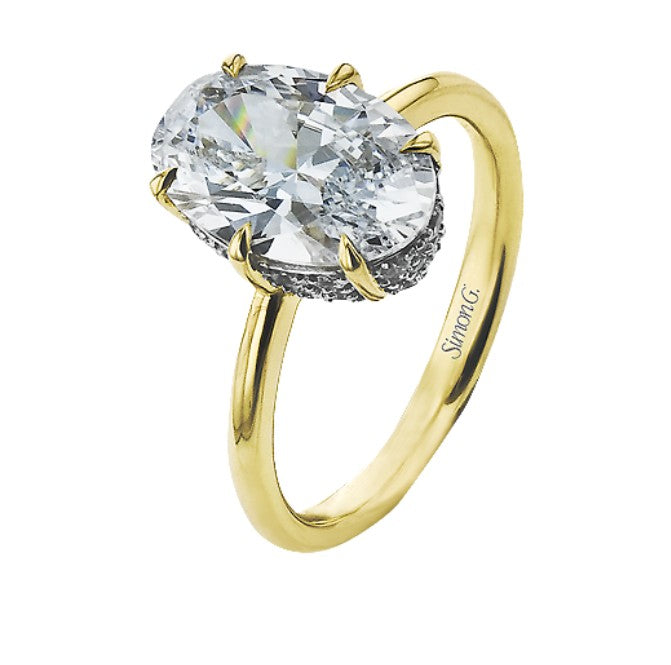 Two-Tone 18 Karat Hidden Halo Ring Size 6.5 Serial # 838038