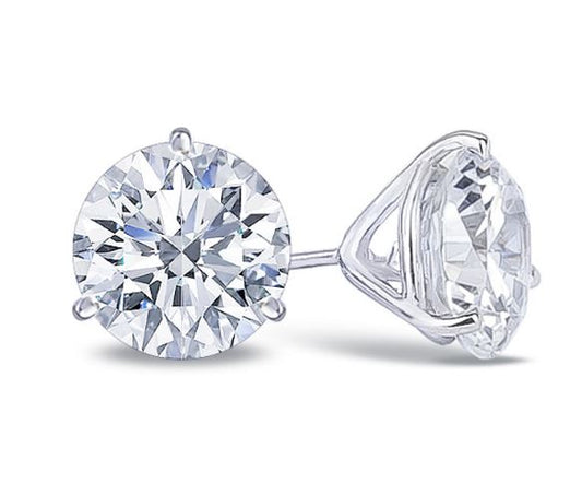 14K White 3/4cttw Natural Diamond Studs