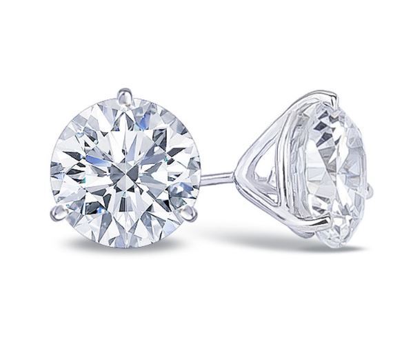 14K White 3/4cttw Natural Diamond Studs