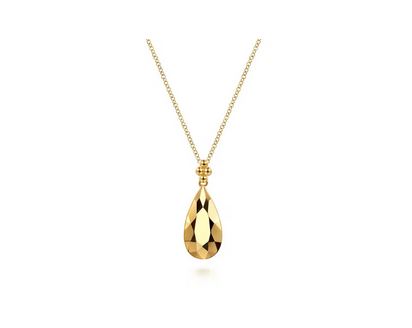 Pendant Necklace Teardrop 14K Yellow Gold Bujukan