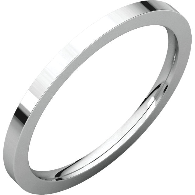 14K White 1.5mm Flat Comfort Fit Band