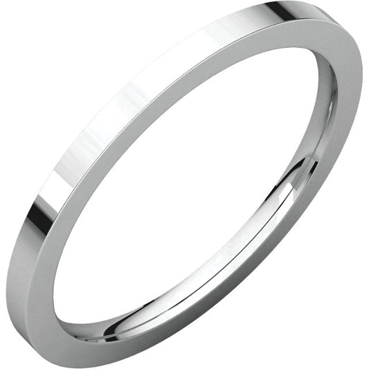 14K White 1.5mm Flat Comfort Fit Band