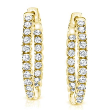 14K Yellow 1 1/2tw Lab Grown Diamond Hoops
