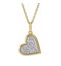 14K Yellow 1/4 CTW Natural Diamond Heart 18" Necklace