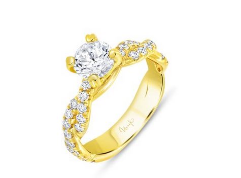 14K Yellow Uneek Us Collection Twist Engagement Ring