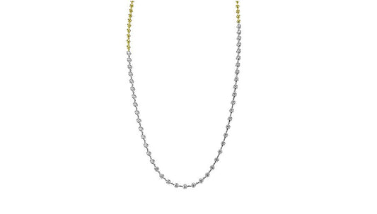 Lady's Two-Tone 18 Karat Station Necklace