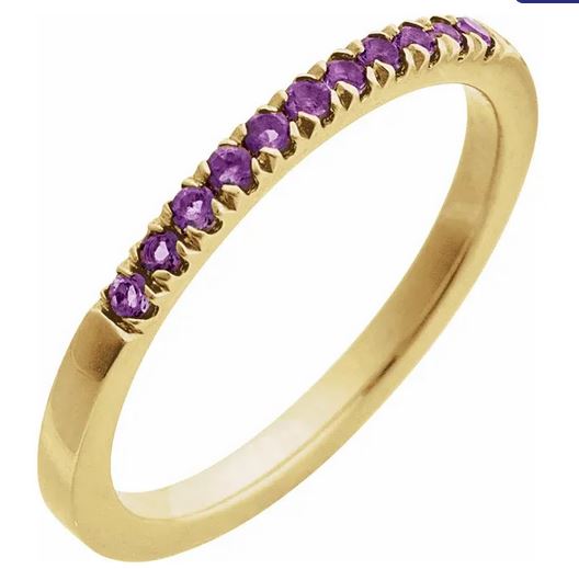 14K Yellow Natural Amethyst Ring