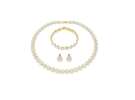Una Angelic set Set (3), Round cut, White, Gold-tone plated