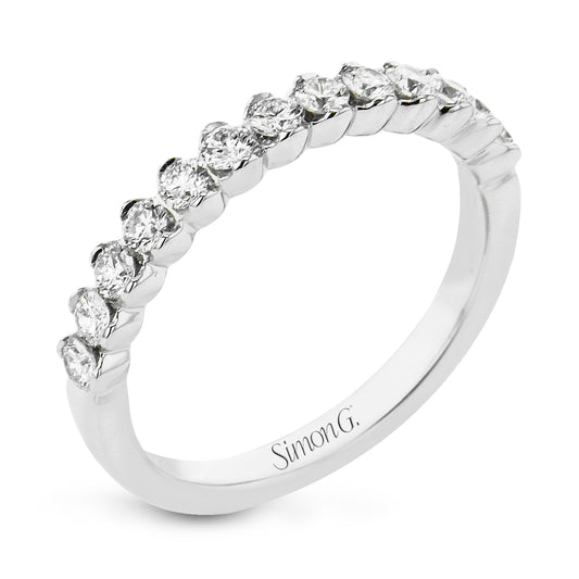 Lady's Yellow 18 Karat Prong Wedding Band Size 6.5 With 13 = 0.50Tw Round G Vs1 Diamonds