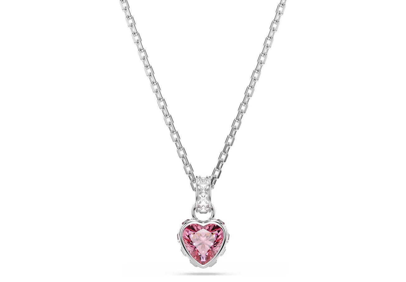 Chroma Pendant Mixed cuts, Pink, Rhodium plated