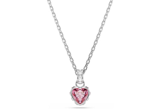 Chroma Pendant Mixed cuts, Pink, Rhodium plated