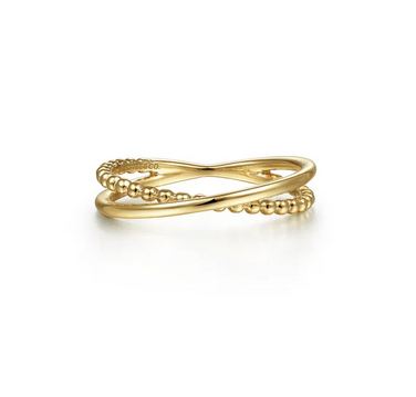 14K Yellow Gold Bujukan Criss Cross Ring