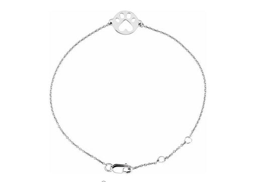 Sterling Silver Our Cause for Paws 7" Bracelet