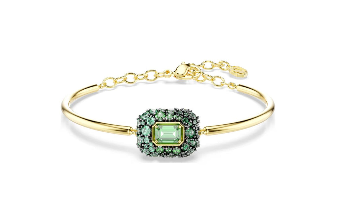 Sublima bracelet, Octagon cut, Green, 18K gold plated