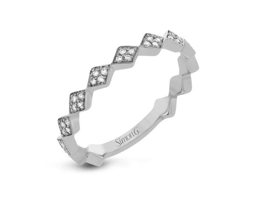 Lady's White 14 Karat Stackable Anniversary Ring Size 6.5 Old Key 834737 With 52 = 0.24Twt Round G Vs1 Diamonds