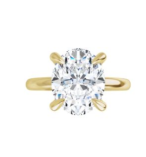 14K Yellow Gold 10x8 mm Oval Solitaire Engagement Ring Mounting