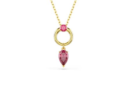 Mesmera pendant Mixed cuts, Red, Gold-tone plated