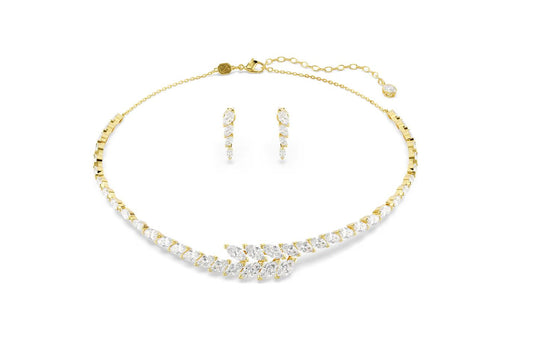 Mesmera set Set (2), Marquise cut, White, 18K gold finish