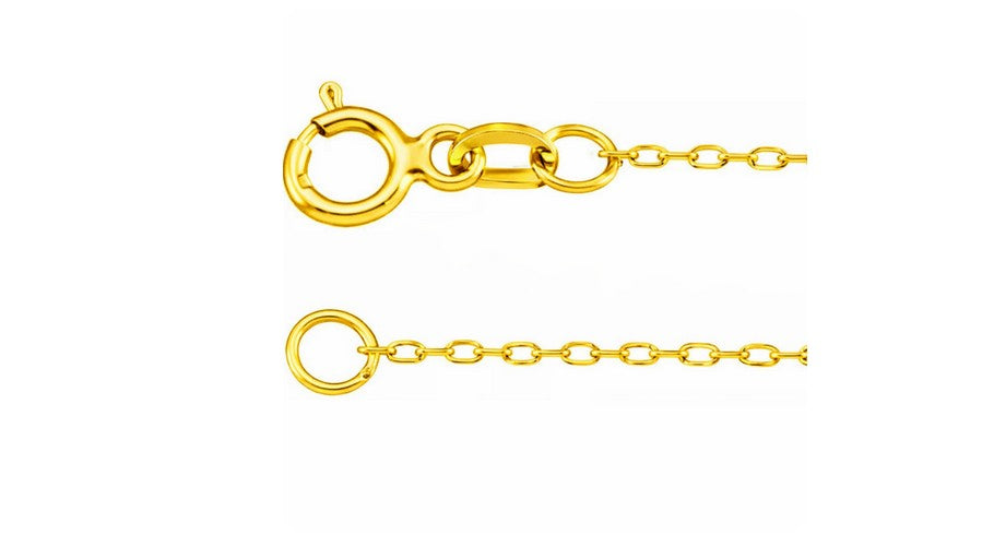 14K Yellow .80 mm Diamond-Cut Cable 18" Chain