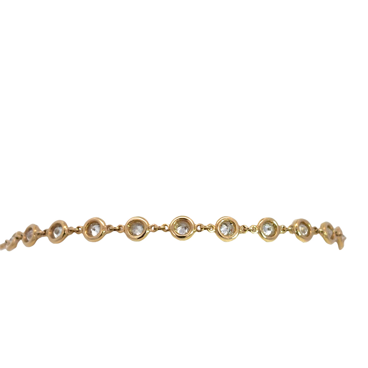 Lady's Yellow 14 Karat Tennis Bracelet Length 7 With 23 = 1.79Twt Round G/H Si2 Diamonds