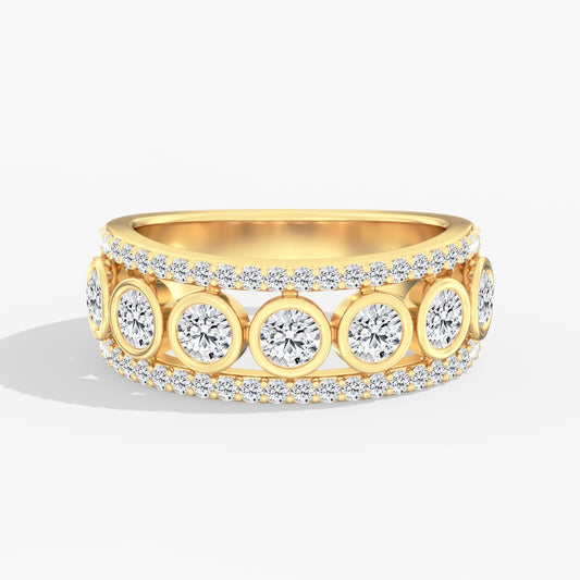 14K Yellow Lab Grown Cigar Band