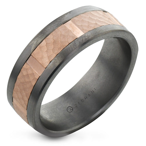 Two-Tone Zirconium/14K Classic Wedding Band Size 10