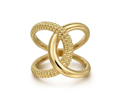 14k Yellow Gold Bujukan Twisted Ladies Ring