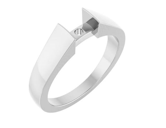 14K White 4.4 mm span Shank for Peg Setting