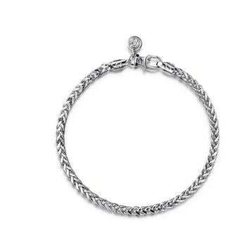 925 Sterling Silver Mens Wheat Chain Bracelet