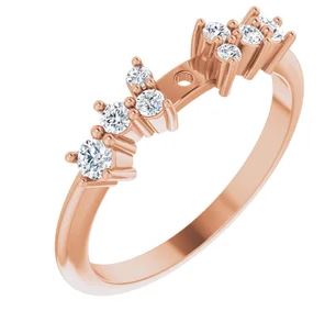 14K Rose 1/4 CTW Natural Diamond Peg Shank