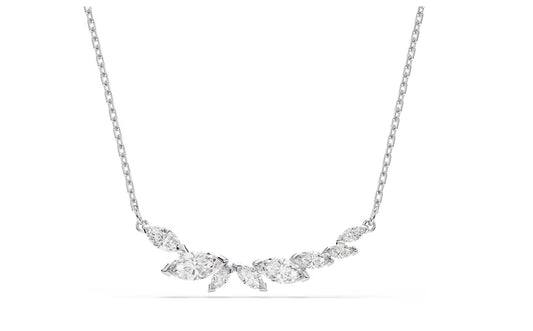 Mesmera necklace Marquise cut, White, Rhodium plated
