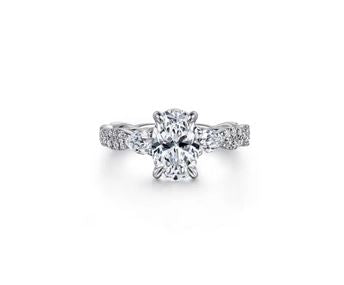 14k White Gold 3 Stone Ring