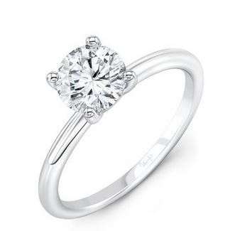 14K White Uneek Timeless Collection Solitaire Round Engagement Ring