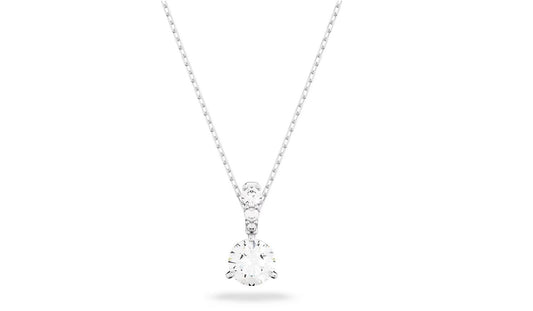 Stilla pendant Round cut, White, Rhodium plated