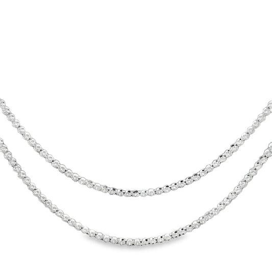 Lady's White 14 Karat Riviera Necklace Length 18 With = 5.00Tw Round I I1 Diamonds