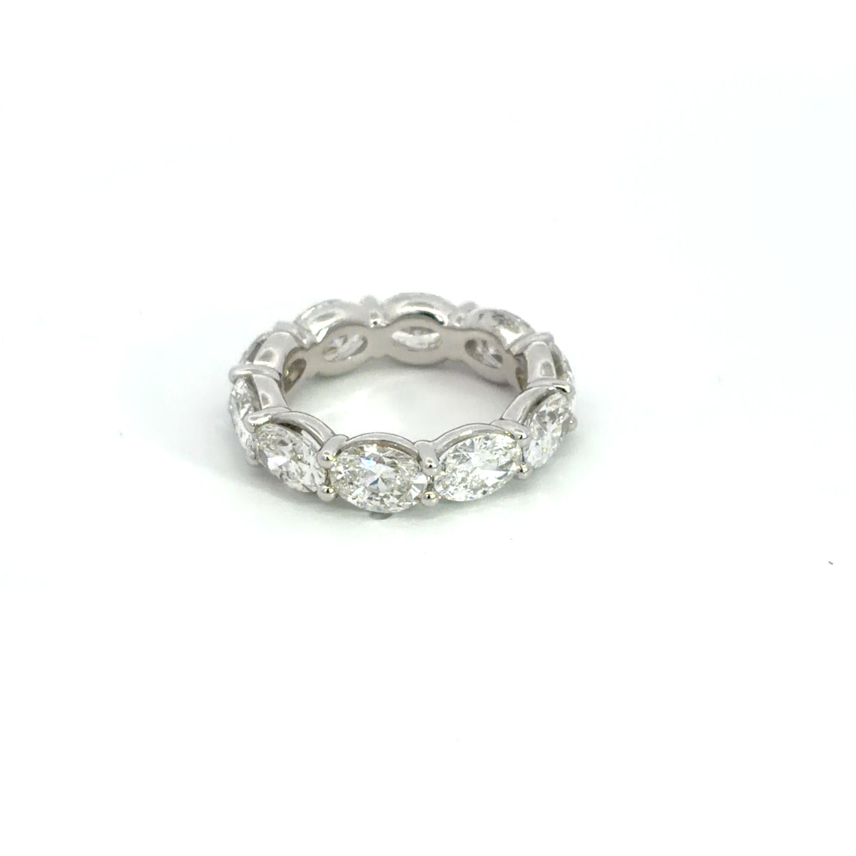 Lady's White 14 Karat Eternity Anniversary Ring Size 6.5 Old Key Cj19740 With 10 = 6.20Twt Oval G/H Si2 Diamonds