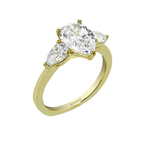 Yellow 18 Karat 3 Stone Ring Size 6.5