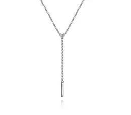 925 Sterling Silver Diamond Y Necklace