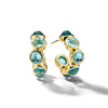 Lollipop Mini Blue Topaz Bubble Hoop Earrings