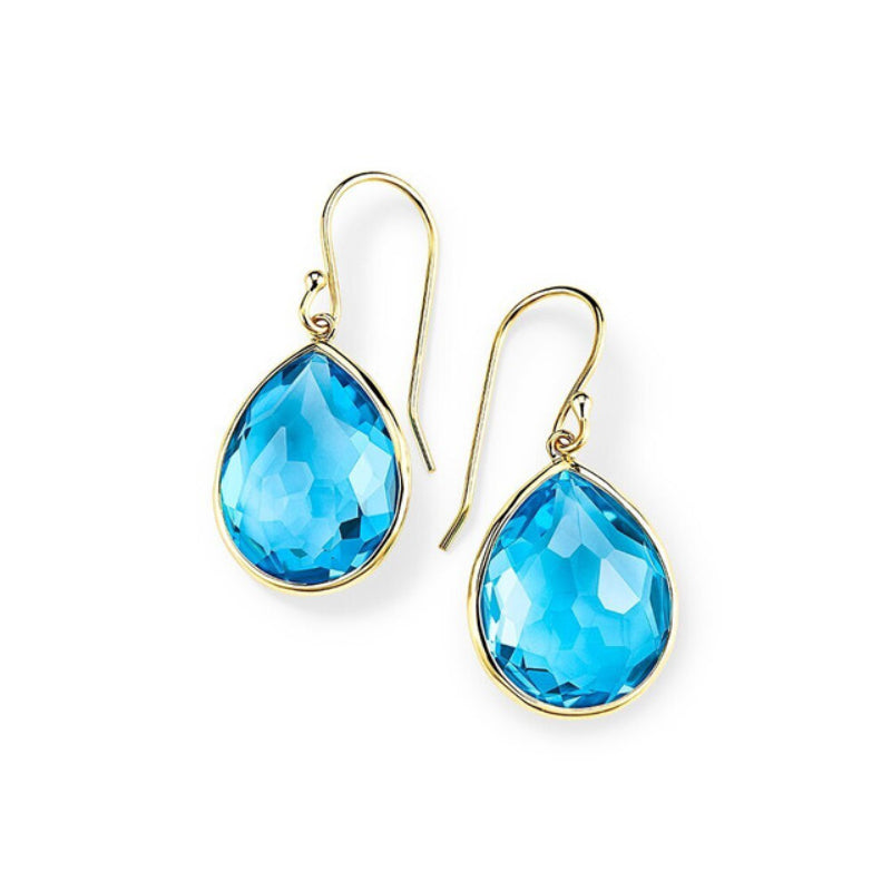 Rock Candy Small Blue Topaz Teardrop Earrings