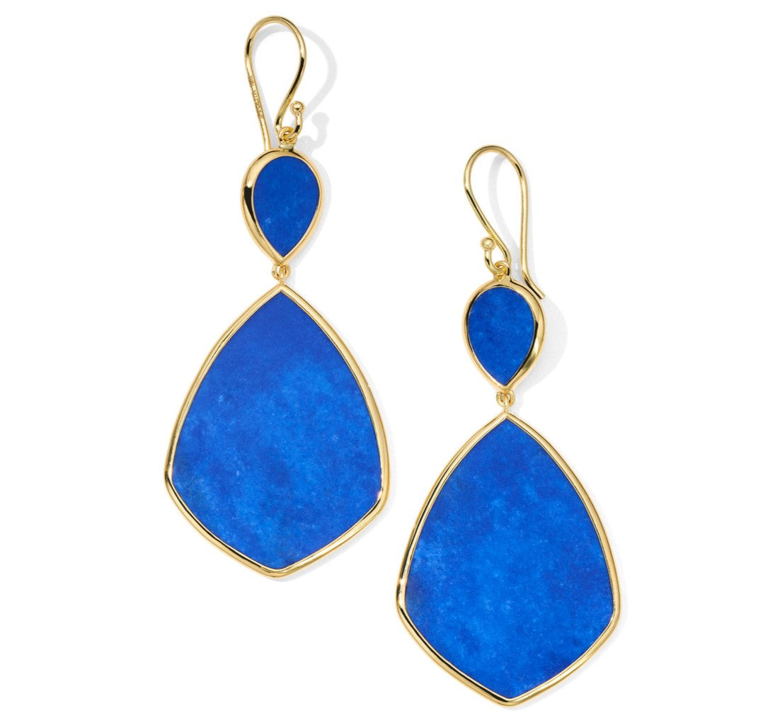 Polished Rock Candy Collection Blue Lapis Drop Earrings