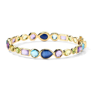 Rock Candy Multi-Gem Hinged Bangle