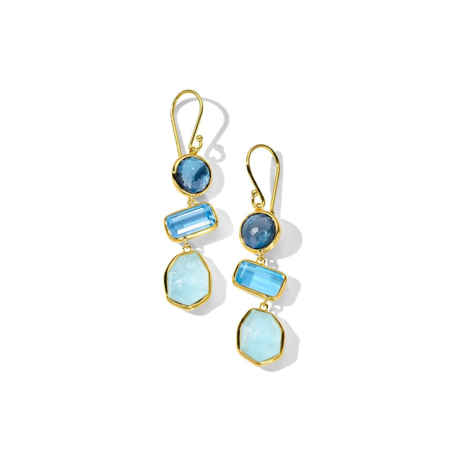 Rock Candy Collection: Mare 3-Stone Drop Earrings in Mare